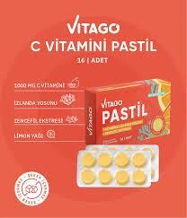 Vitago Vitamin C İzlanda Yosunu ve Zencefil Ekstresi İçeren Pastil 16'lı