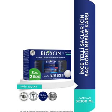 Bioxcin Quantum Şampuan Yağlı Saçlar 300 ml - 3 Al 2 Öde