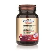 Validus Glutathione 250 mg + Acerola + Selenium + Liposomal Coenzyme Q10 30 Kapsül