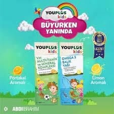Youplus Kids Omega 3 Balık Yağı 150 ml + Kids VM 150 ml
