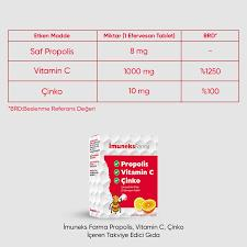 İmuneks Farma Propolis Vitamin C ve Çinko 20 Tablet