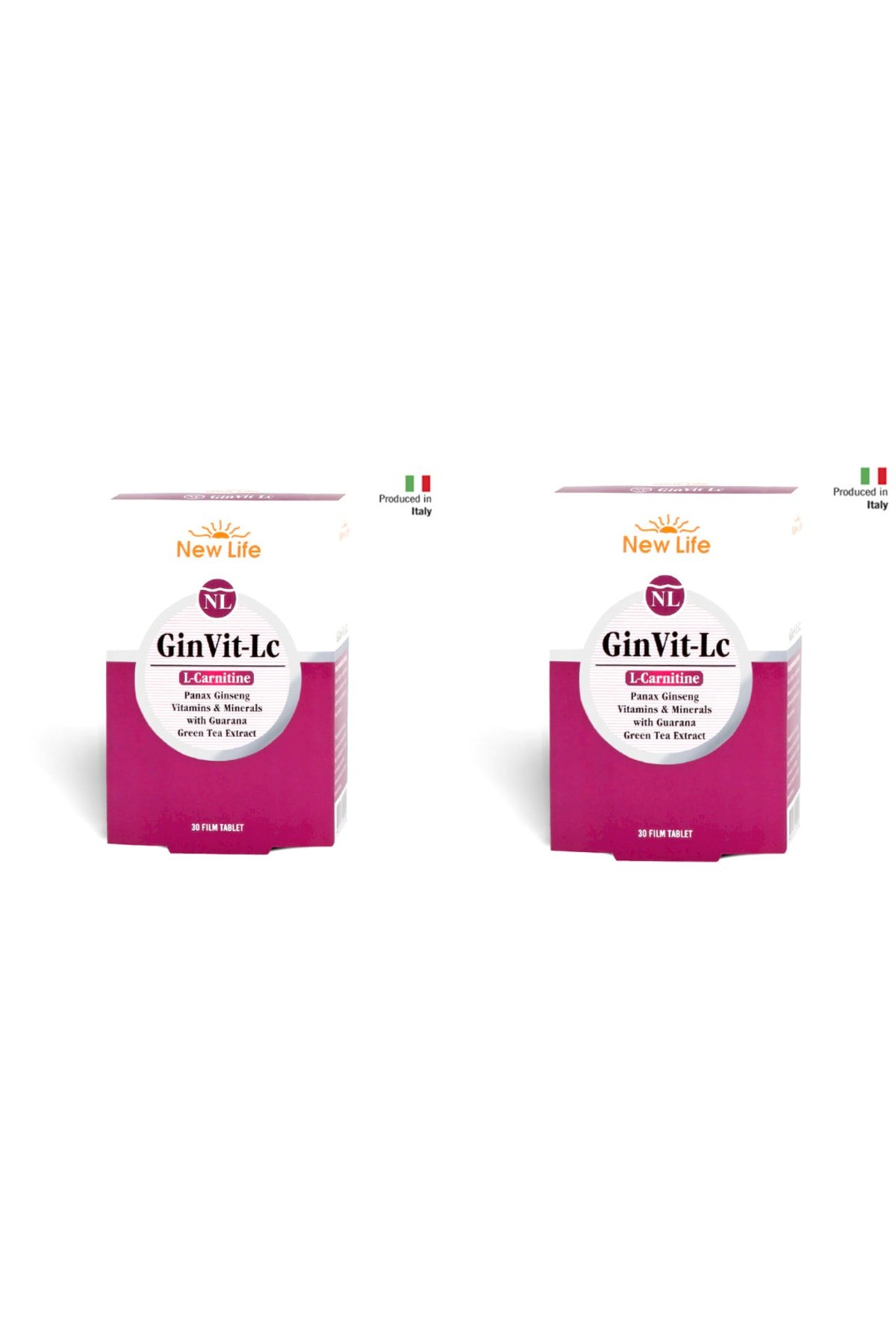 New Life GinVit-Lc L- Carnitine 30 Film Tablet 2 Kutu