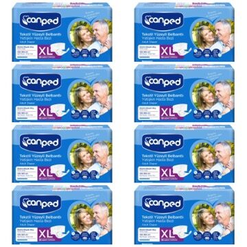 Canped Belbantlı Tekstil Yüzey Hasta Bezi xLarge 30'lu Paket 8'li