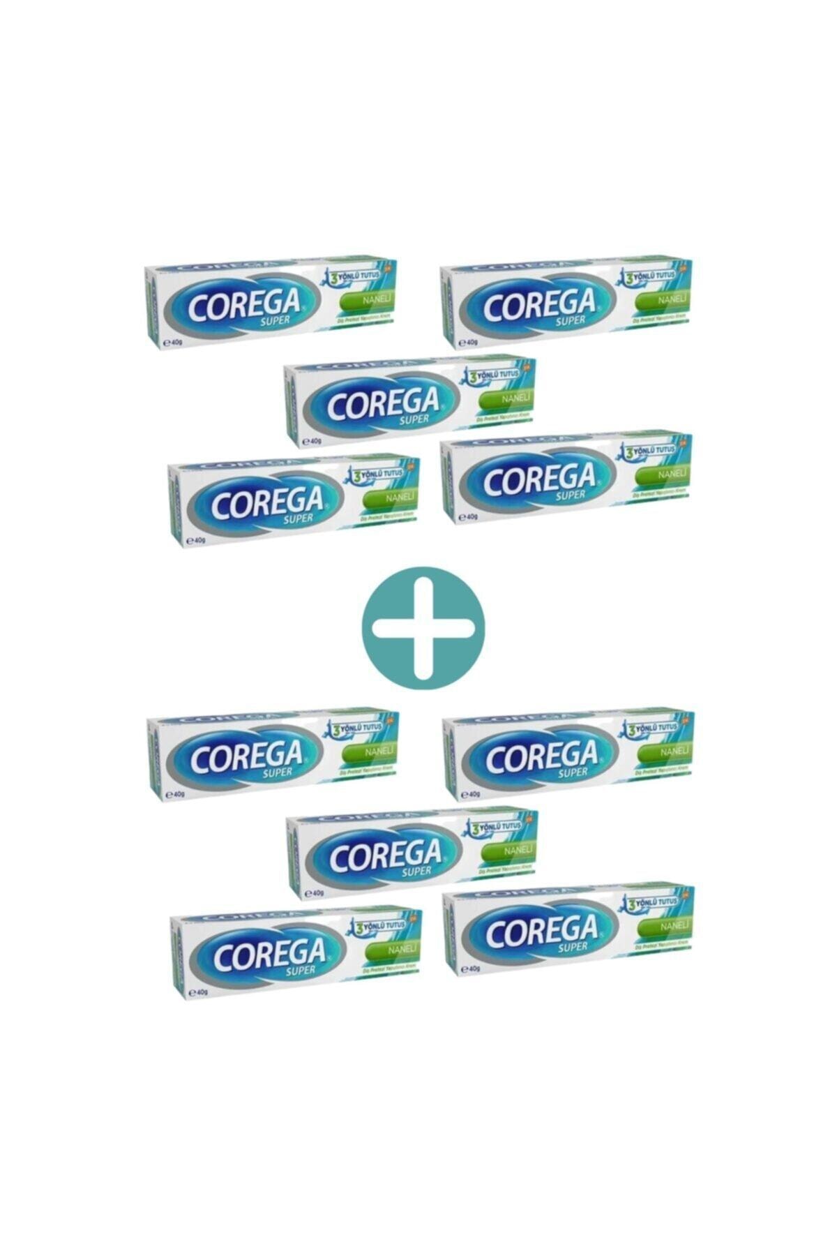 Corega Süper Protez Yapıştırıcı Naneli Krem 40 gr 10 Kutu