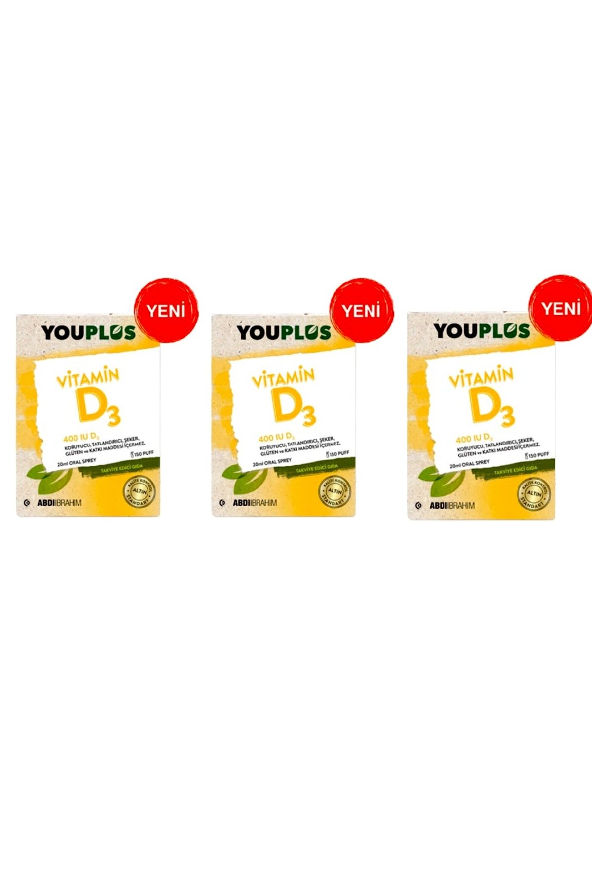 Youplus Vitamin D3 400ıe Oral Sprey 20 ml 3 Kutu