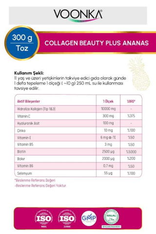 Voonka Collagen Beauty Plus Ananas Aromalı 300 gr