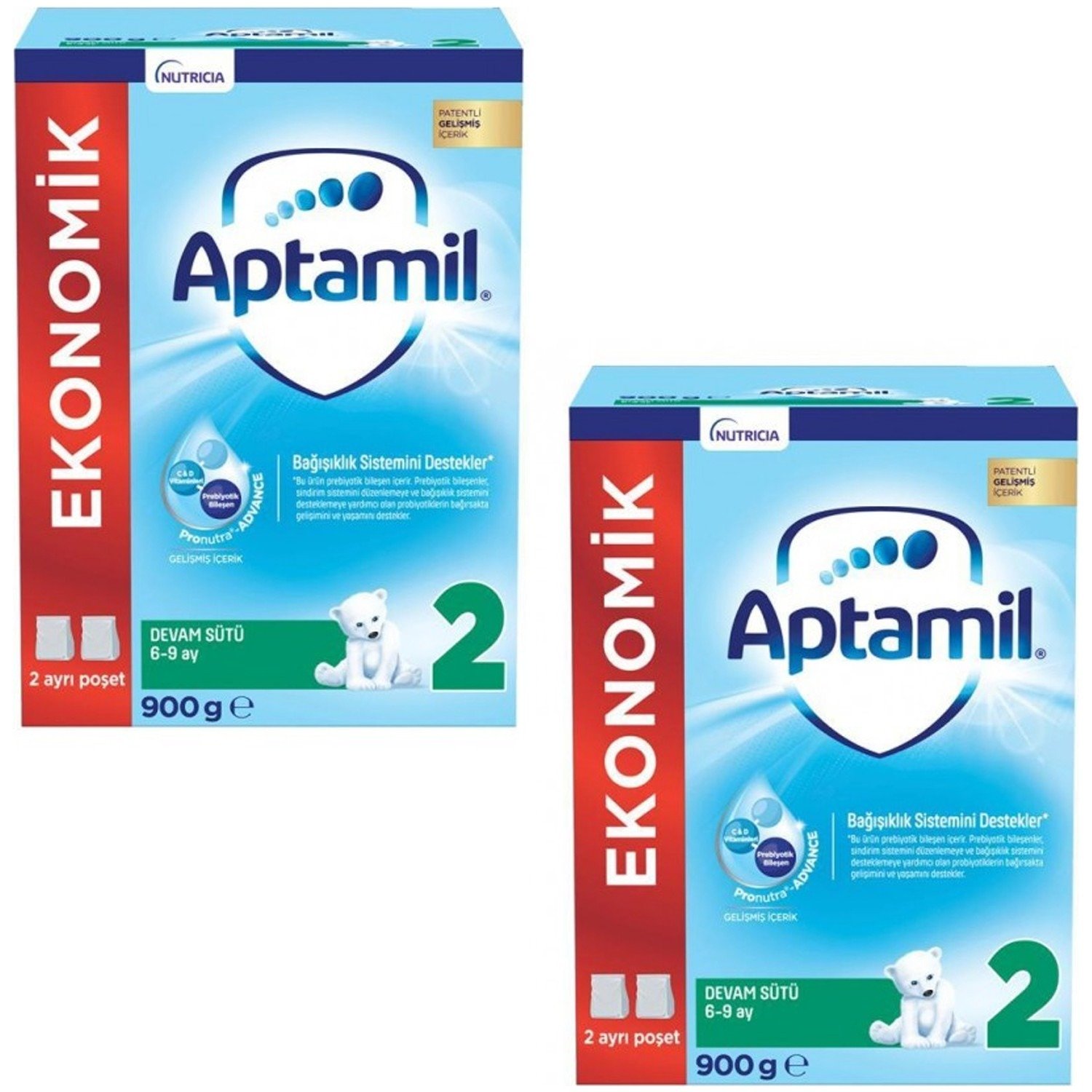 Aptamil 2 Devam Sütü 6-9 Ay 900 gr 2 Kutu