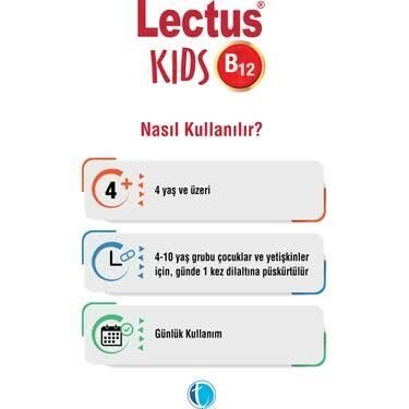 Lectus Metilkobalamin Kids B12 Dil Altı Sprey 5 ml