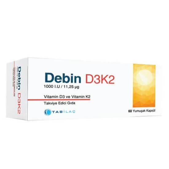 Debin D3K2 Vitamin D3 ve Vitamin K2 60 Kapsül