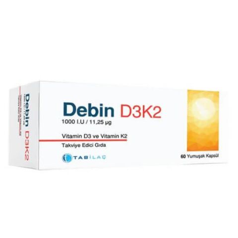 Debin D3K2 Vitamin D3 ve Vitamin K2 60 Kapsül