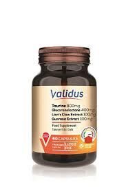 Validus Taurine Glucoronolactone Lion's Claw Extract Guarana Extract 60 Kapsül