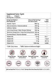 Validus Taurine Glucoronolactone Lion's Claw Extract Guarana Extract 60 Kapsül