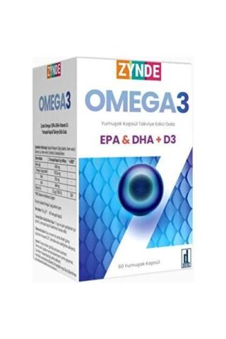 Zynde Omega3 Epa Dha D3 60 Kapsül