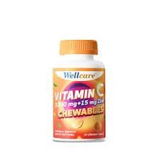Wellcare Vitamin C 1000 mg + Çinko 15 mg 30 Çiğneme Tableti