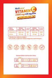 Wellcare Vitamin C 1000 mg + Çinko 15 mg 30 Çiğneme Tableti
