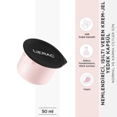 Lierac Paris Hydragenist The Rehdyrating Radiance Hyaluronik Asit İçeren Işıltı Veren Krem Jel Yedek Kapsül 50 ml