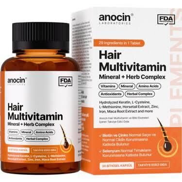 Anocin Hair Multivitamin Mineral 30 Kapsül
