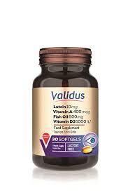 Validus Lutein 10 mg Omega3 600 mg Zeaxanthin 2 mg 30 Softgels