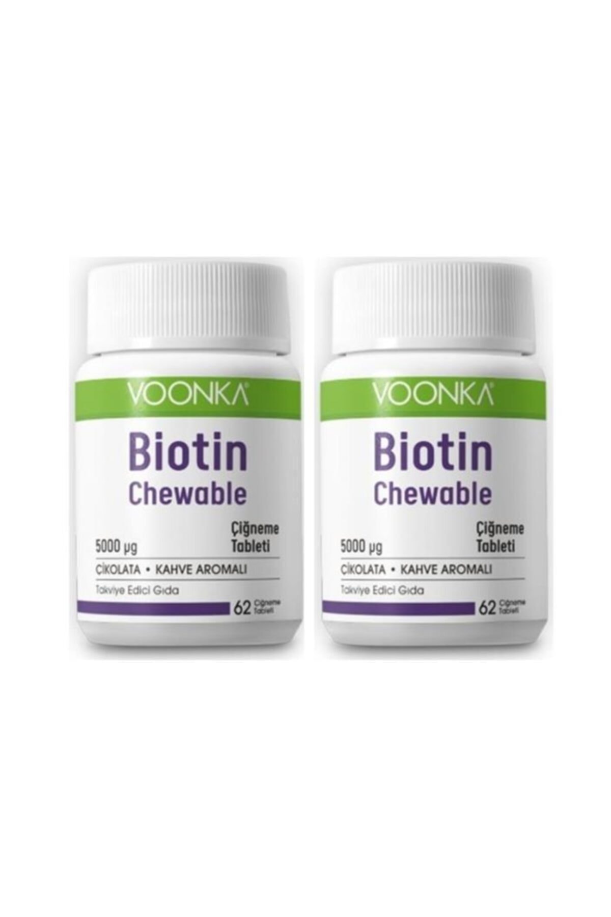 Voonka Biotin Chewable 62 Çiğneme Tableti 2 Kutu