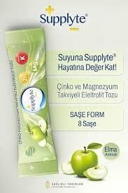 Supplyte Çinko Magnezyum Takviyeli Elektrolit Yeşil Elma Aromalı 8'li