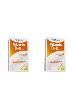 Wellcare Vitamin D3 + K2 25 mcg 1000 IU 12 ml 2 Kutu