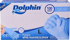 Dolphin Pudrasız Nitril Muayene Eldiveni Large 100'lü