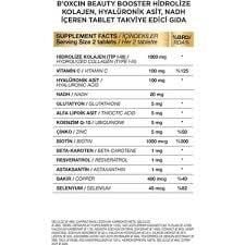 Bioxcin Beauty Booster Hidrolize Kolajen Hyalüronik Asit Nadh İçeren Tablet Takviye Edici Gıda 60 Tablet