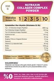 Nutraxin Collagen Complex 1 2 3 5 10 Collagen Tip Aromasız Toz 330 gr