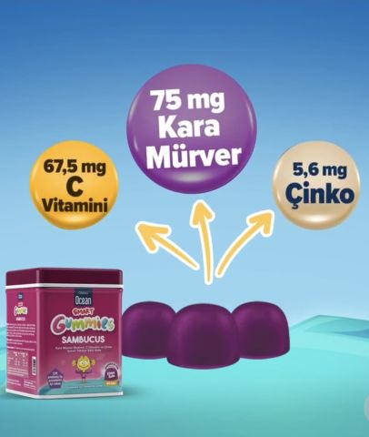 Ocean Smart Gummies Sambucus 64 Adet