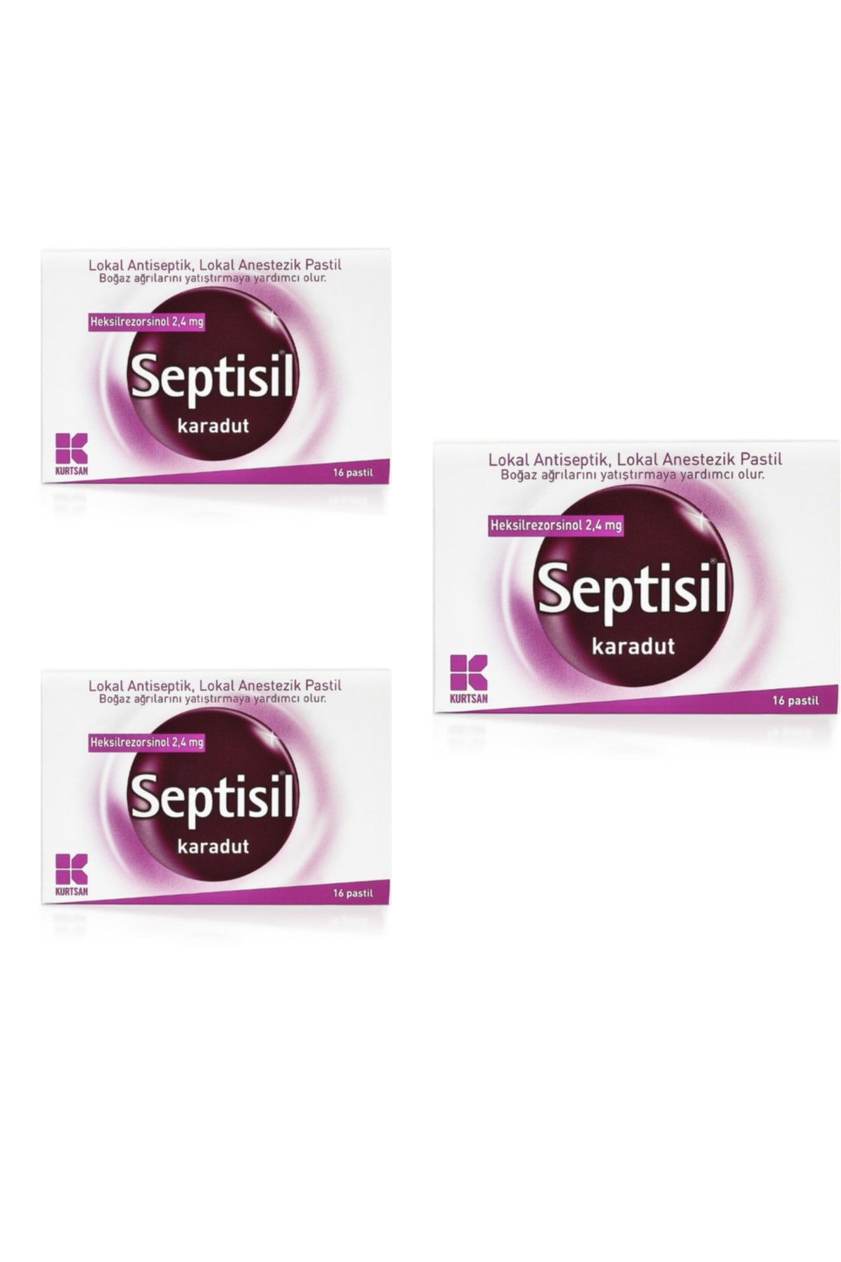 Kurtsan Septisil Karadut 16 Pastil 3 Kutu