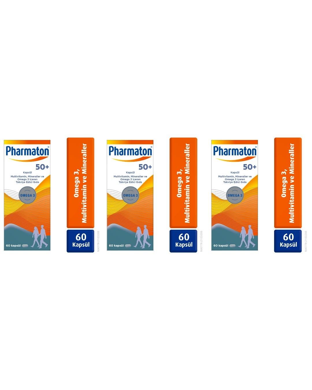 Pharmaton 50 Plus 60 Kapsül 3 Kutu