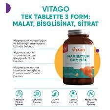 Vitago Premium Magnezyum Complex İçeren Tablet Takviye Edici Gıda 30 Tablet