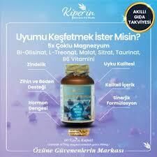 Kiperin 5x Çoklu Magnezyum Taurat Bisglisinat Malat Sitrat L-Treonat Akıllı Gıda Takviyesi 60 Kapsül
