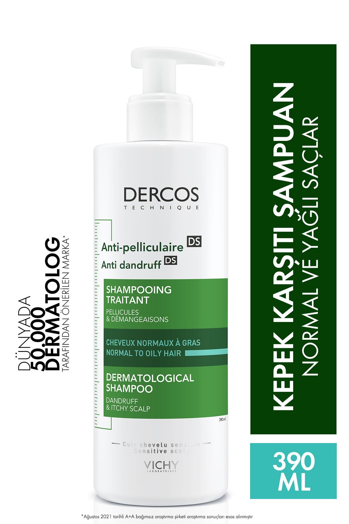 Vichy Dercos Anti-Dandruff Şampuan Kepek Karşıtı Normal ve Yağlı Saçlar İçin 390 ml