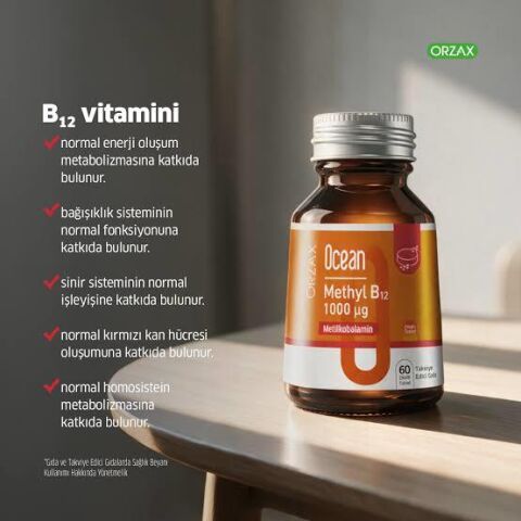 Ocean Methyl B12 60 Dilaltı Tablet