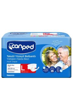 Canped Belbantlı Tekstil Yüzey Hasta Bezi Large 30'lu Paket