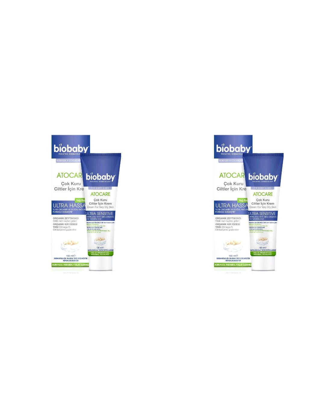 Biobaby Kuru ve Atopik Ciltler İçin Krem 100 ml 2 Kutu