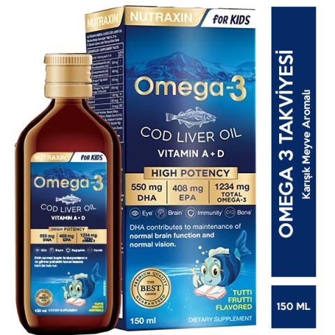 Nutraxin Omega 3 Şurup Karışık Meyve Aromalı 150 ml