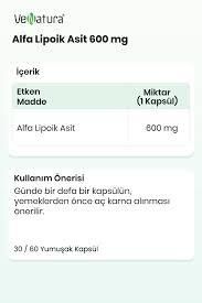 Venatura Alfa Lipoik Asit 600 mg 30 Kapsül