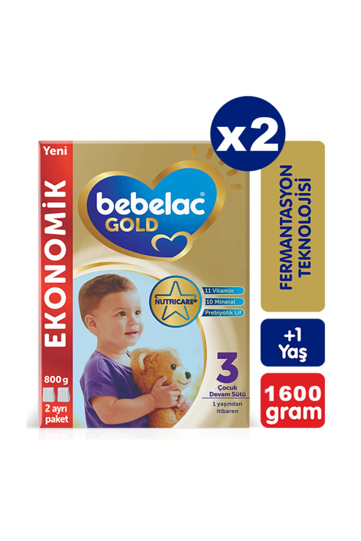 Bebelac Gold 3 Numara 800 gr 2 Kutu