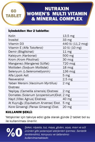 Nutraxin Women's Multi Vitamin Complex 60 Tablet