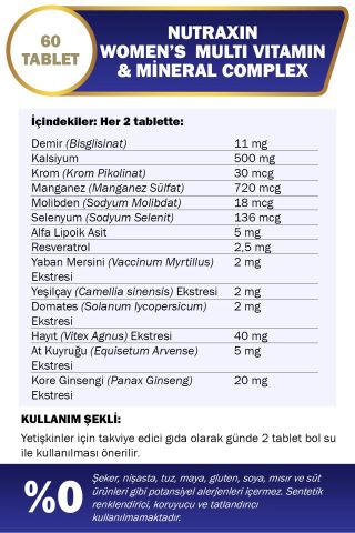 Nutraxin Women's Multi Vitamin Complex 60 Tablet