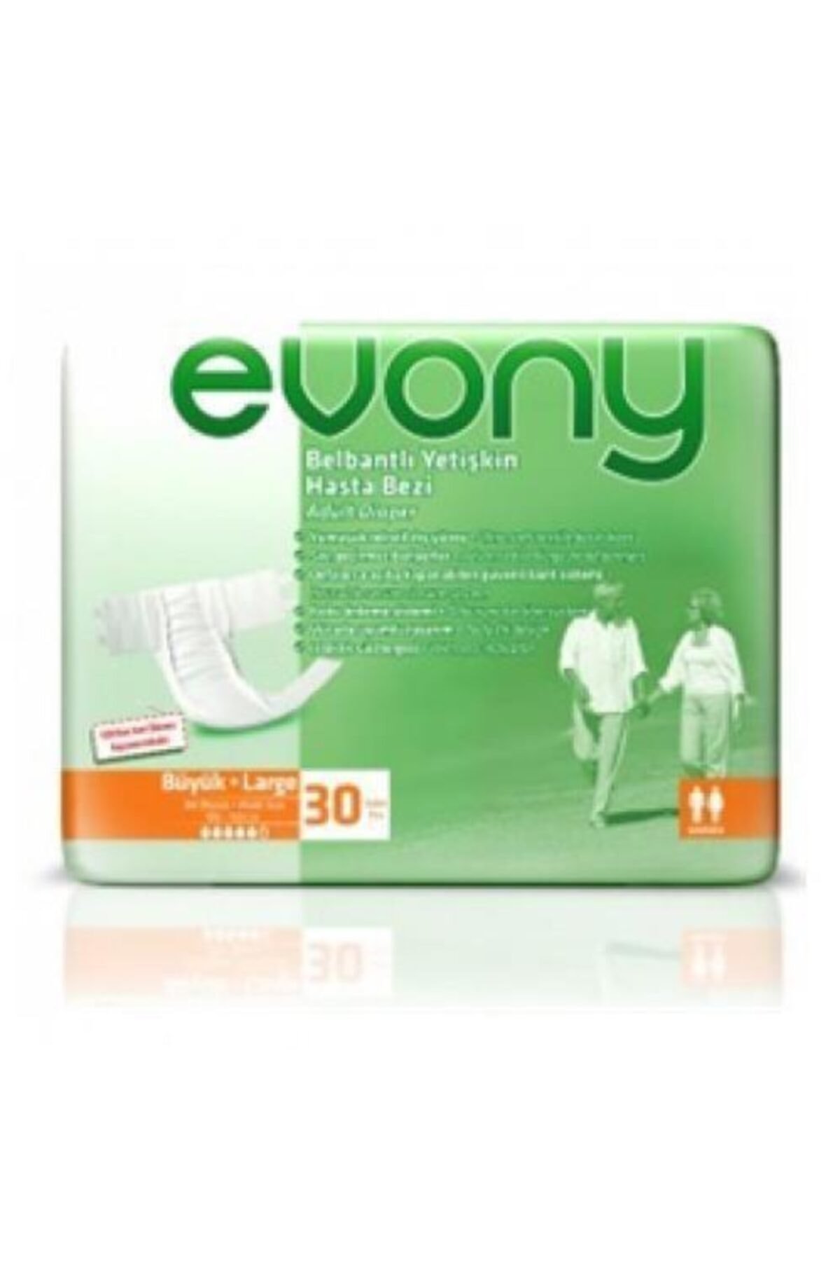 Evony Belbantlı Yetişkin Hasta Bezi Large 30'lu Paket