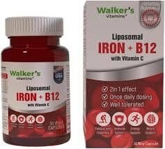 Walkers Lipozomal B12 Demir C Vitamini Metilkobalamin Krom Pikolinat 30 Kapsül
