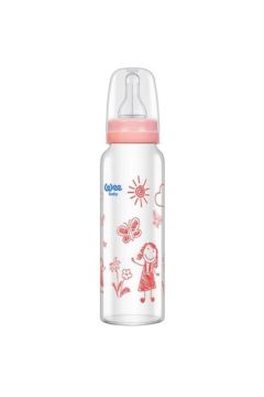 Wee Baby Isıya Dayanıklı Cam Biberon 240 ml - Pembe 772
