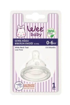 Wee Baby Silikon Geniş Ağızlı Biberon Emziği Az Akış No:1 828