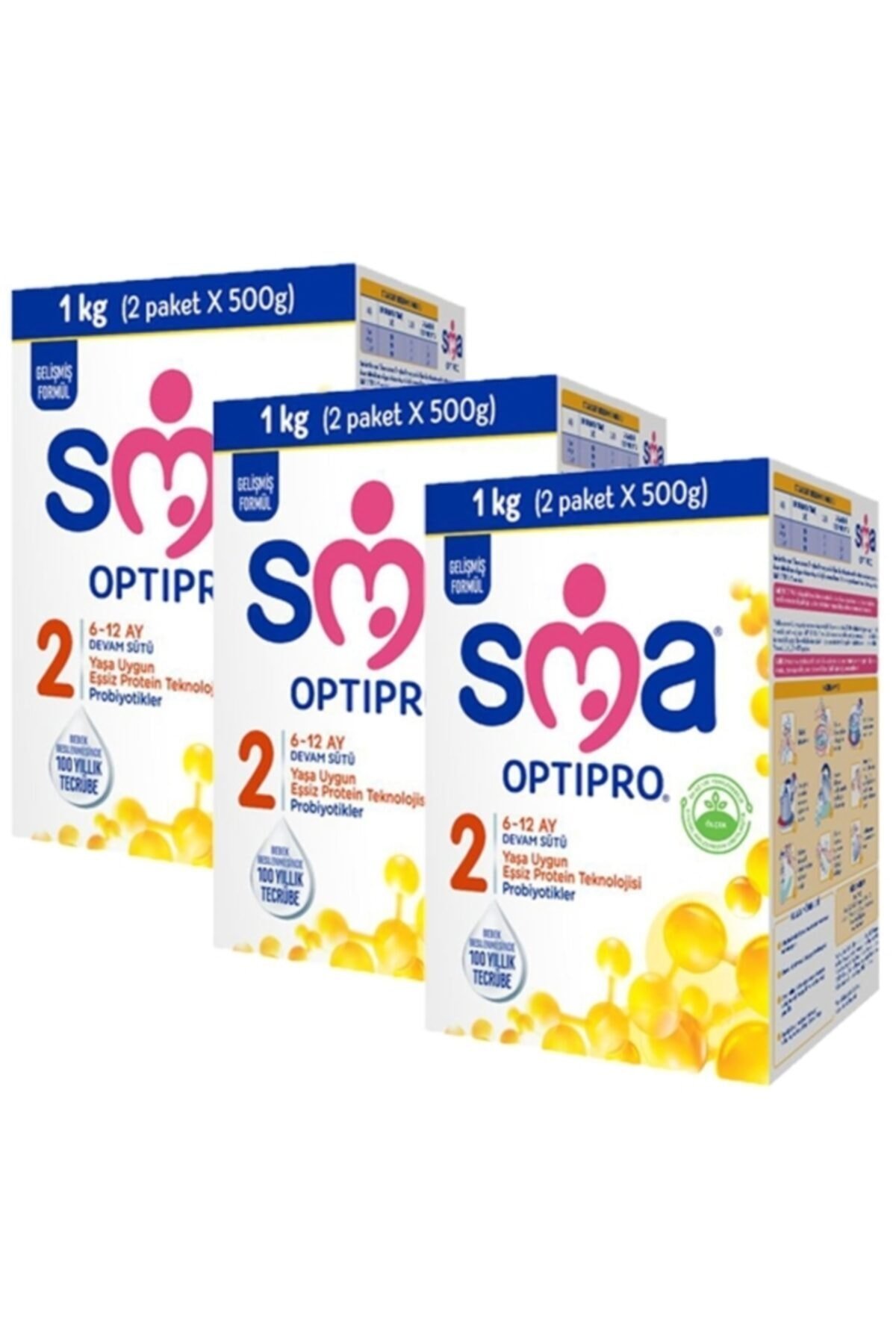 SMA 2 Optipro Probiyotik 6-12 Ay Bebek Sütü 1000 gr 3 Kutu