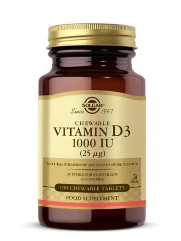 Solgar Vitamin D3 Cheaweble 1000 IU 100 Tablet