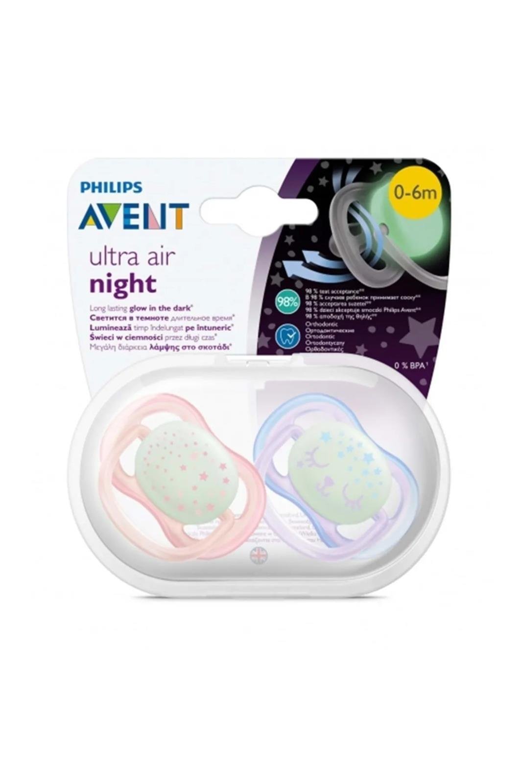 Philips Avent Ultra Air Karanlıkta Parlayan Emzik 0-6M Kız SCF376/12