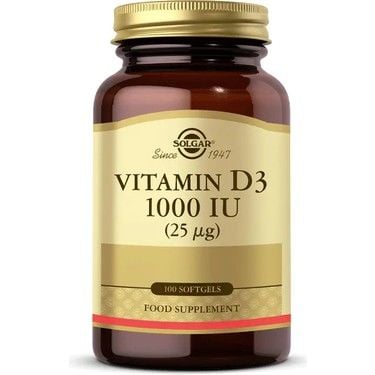 Solgar Vitamin D3 1000 Iu 100 Kapsül